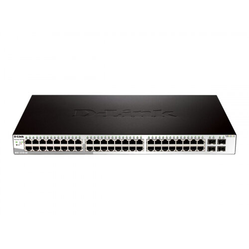 D-Link Web Smart DGS-1210-52 - Switch - Managed - 48 x 10/100/1000 + 4 x Gigabit SFP - desktop, rack-mountable