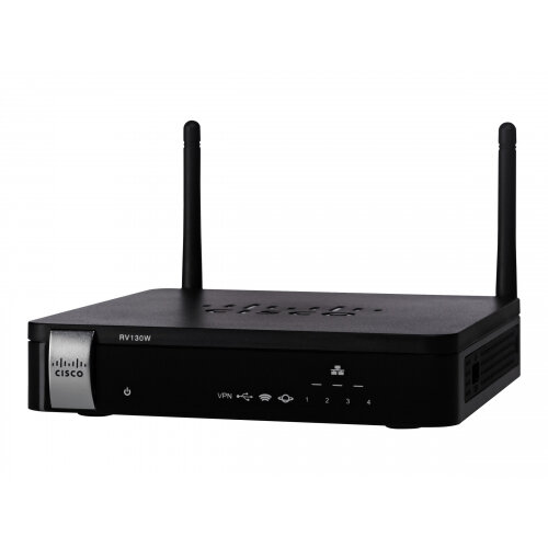 Cisco Small Business RV130W - Wireless router - 4-port switch - GigE - 802.11b/g/n - 2.4 GHz - wall-mountable Cisco Small Business RV130W - Wireless router - 4-port switch - GigE - 802.11b/g/n - 2.4 GHz - wall-mountable