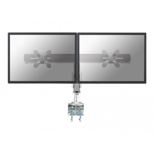 NewStar Full Motion Dual Desk Mount (clamp) for two 10-24" Monitor Screens, Height Adjustable (gas spring) - Silver - Adjustable arm for LCD display - silver - screen size: 10"-24" - desk-mountable NewStar Full Motion Dual Desk Mount (clamp) for two 10-24" Monitor Screens, Height Adjustable (gas spring) - Silver - Adjustable arm for LCD display - silver - screen size: 10"-24" - desk-mountable