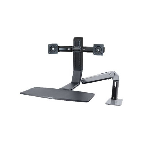 Ergotron WorkFit-A Dual - Stand (tray, desk clamp mount, pivot) for 2 LCD displays / keyboard / mouse - black, polished aluminium - screen size: up to 22" Ergotron WorkFit-A Dual - Stand (tray, desk clamp mount, pivot) for 2 LCD displays / keyboard / mouse - black, polished aluminium - screen size: up to 22"