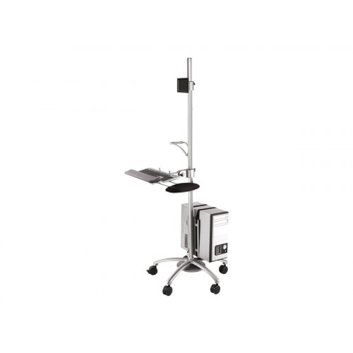 NewStar Mobile Work Station Floor Stand for monitor (10"-27"), keyboard, mouse &PC - Silver - Cart for LCD display / keyboard / mouse / CPU - silver - screen size: 10"-27" NewStar Mobile Work Station Floor Stand for monitor (10"-27"), keyboard, mouse &PC - Silver - Cart for LCD display / keyboard / mouse / CPU - silver - screen size: 10"-27"