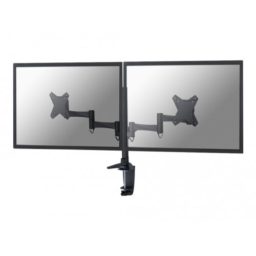 NewStar Full Motion Dual Desk Mount (clamp &grommet) for two 10-27" Monitor Screens, Height Adjustable - Black - Adjustable arm for 2 LCD displays - black - screen size: 10"-27" - desk-mountable NewStar Full Motion Dual Desk Mount (clamp &grommet) for two 10-27" Monitor Screens, Height Adjustable - Black - Adjustable arm for 2 LCD displays - black - screen size: 10"-27" - desk-mountable