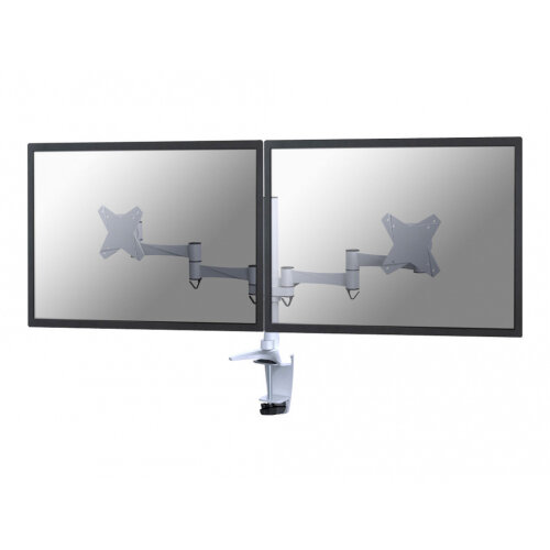 NewStar Full Motion Dual Desk Mount (clamp &grommet) for two 10-27" Monitor Screens, Height Adjustable - White - Adjustable arm for 2 LCD displays - white - screen size: 10"-27" - desk-mountable NewStar Full Motion Dual Desk Mount (clamp &grommet) for two 10-27" Monitor Screens, Height Adjustable - White - Adjustable arm for 2 LCD displays - white - screen size: 10"-27" - desk-mountable