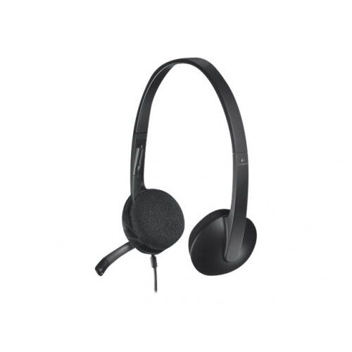 Logitech USB Headset H340, On-Ear, Wired - Clear Sound and Comfortable Fit for Video Calls and Gaming