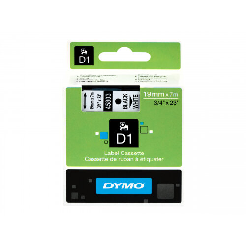DYMO D1 - Glossy - black on white - Roll (1.9cm x 7m) 1 roll(s) tape DYMO D1 - Glossy - black on white - Roll (1.9cm x 7m) 1 roll(s) tape