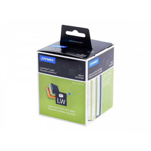 DYMO LabelWriter LAF Labels Large - Black on white - 59 x 190 mm 110 label(s) (1 roll(s) x 110) lever arch labels - for DYMO LabelWriter 300, 320, 330, 400, 450, 4XL DYMO LabelWriter LAF Labels Large - Black on white - 59 x 190 mm 110 label(s) (1 roll(s) x 110) lever arch labels - for DYMO LabelWriter 300, 320, 330, 400, 450, 4XL
