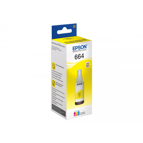 Epson T6644 - 70 ml - yellow - ink refill - for Epson L382, L386, L486; EcoTank ET-16500, 2600, 2650, 4550, L310, L375, WorkForce ET-4500