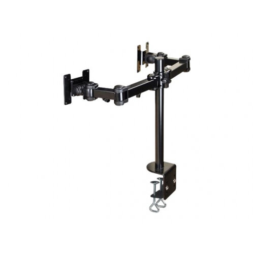 NewStar Full Motion Dual Desk Mount (clamp) for two 10-27" Monitor Screens, Height Adjustable - Black - Adjustable arm for 2 LCD displays - black - screen size: 10"-27" - desk-mountable NewStar Full Motion Dual Desk Mount (clamp) for two 10-27" Monitor Screens, Height Adjustable - Black - Adjustable arm for 2 LCD displays - black - screen size: 10"-27" - desk-mountable