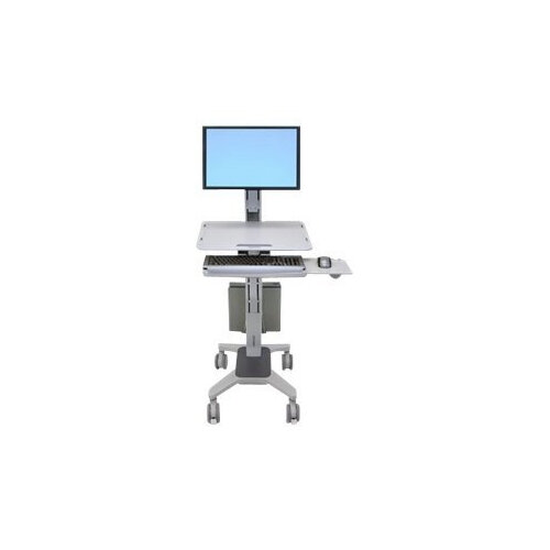 Ergotron WorkFit C-Mod Single Display Sit-Stand Workstation - Cart for LCD display / keyboard / mouse / CPU - plastic, aluminium, steel - two-tone grey - screen size: up to 22" Ergotron WorkFit C-Mod Single Display Sit-Stand Workstation - Cart for LCD display / keyboard / mouse / CPU - plastic, aluminium, steel - two-tone grey - screen size: up to 22"