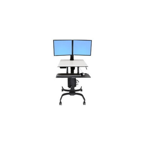 Ergotron WorkFit-C Dual Sit-Stand Workstation - Cart for 2 LCD displays / keyboard / mouse / CPU - grey, black - screen size: 22" Ergotron WorkFit-C Dual Sit-Stand Workstation - Cart for 2 LCD displays / keyboard / mouse / CPU - grey, black - screen size: 22"