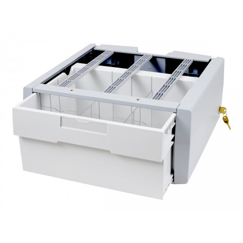 Ergotron StyleView Supplemental Storage Drawer, Single Tall - Mounting component (sliding drawer) for cart - lockable - grey, white Ergotron StyleView Supplemental Storage Drawer, Single Tall - Mounting component (sliding drawer) for cart - lockable - grey, white