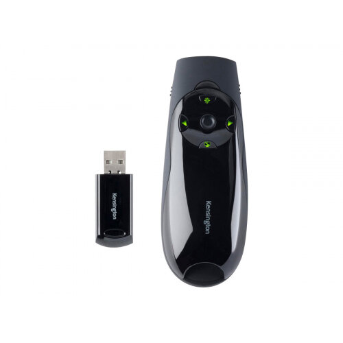 The Logitech Professional Presenter – 2.4GHz, 50M Wireless Range, USB Receiver, Plug and Play, PC Compatible, 1-Year Warranty, Greed Laser, Battery Power Indicator & Backlighting (K72426EU)