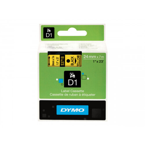 DYMO D1 - Self-adhesive - black on yellow - Roll (2.4 cm x 7 m) 1 roll(s) label tape - for LabelMANAGER 500TS, PnP DYMO D1 - Self-adhesive - black on yellow - Roll (2.4 cm x 7 m) 1 roll(s) label tape - for LabelMANAGER 500TS, PnP