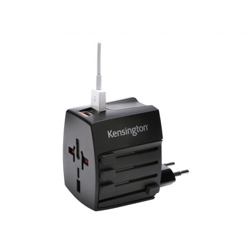Kensington International Travel Adapter - Power adapter (BS 1363, NEMA 1-15, Europlug, AS/NZS 3112, 2 x USB) - black - Australia, China, Japan, United Kingdom, United States, Europe Kensington International Travel Adapter - Power adapter (BS 1363, NEMA 1-15, Europlug, AS/NZS 3112, 2 x USB) - black - Australia, China, Japan, United Kingdom, United States, Europe