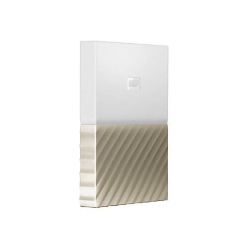 WD My Passport Ultra WDBTLG0020BGD - Hard drive - encrypted - 2 TB - external (portable) - USB 3.0 - 256-bit AES - white-gold