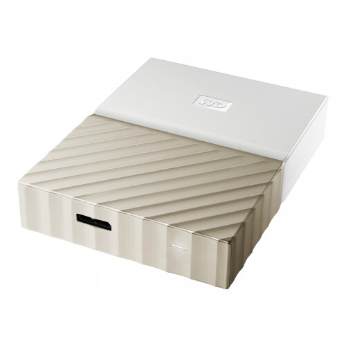 WD My Passport Ultra WDBFKT0020BGD - Hard drive - encrypted - 2 TB - external (portable) - USB 3.0 - 256-bit AES - white-gold