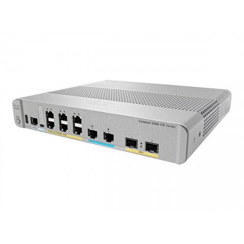 Cisco Catalyst 3560CX-8XPD-S - Switch - Managed - 8 x 10/100/1000 (PoE+) + 2 x combo 10 Gigabit SFP+ - desktop, rack-mountable, DIN rail mountable, wall-mountable - PoE+ (240 W) Cisco Catalyst 3560CX-8XPD-S - Switch - Managed - 8 x 10/100/1000 (PoE+) + 2 x combo 10 Gigabit SFP+ - desktop, rack-mountable, DIN rail mountable, wall-mountable - PoE+ (240 W)