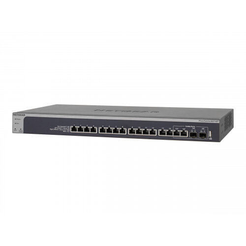 NETGEAR XS716T - Switch - L3 Lite - smart - 16 x 10GBase-T + 2 x shared 10 Gigabit SFP+ - desktop, rack-mountable