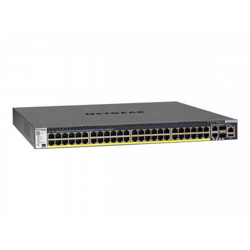 NETGEAR M4300-52G-PoE+ - Switch - L3 - Managed - 2 x 10/100/1000/10000 + 2 x 10 Gigabit SFP+ + 48 x 10/100/1000 (PoE+) - rack-mountable - PoE+ (480 W) NETGEAR M4300-52G-PoE+ - Switch - L3 - Managed - 2 x 10/100/1000/10000 + 2 x 10 Gigabit SFP+ + 48 x 10/100/1000 (PoE+) - rack-mountable - PoE+ (480 W)