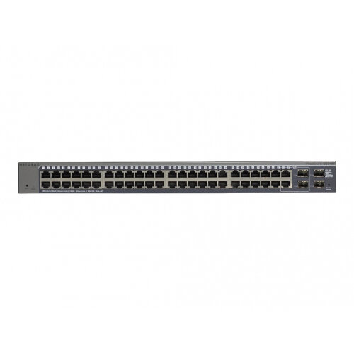 NETGEAR GS748T 48-Port Gigabit Smart Managed Switch - Switch - L3 Lite - Managed - 48 x 10/100/1000 + 2 x Gigabit SFP + 2 x combo Gigabit SFP - desktop, rack-mountable