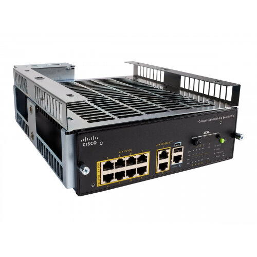 Cisco Catalyst Digital Building - Switch - Managed - 8 x 10/100 + 2 x 10/100/1000 (uplink) - rack-mountable - UPOE (480 W) - AC 100 - 277 V Cisco Catalyst Digital Building - Switch - Managed - 8 x 10/100 + 2 x 10/100/1000 (uplink) - rack-mountable - UPOE (480 W) - AC 100 - 277 V