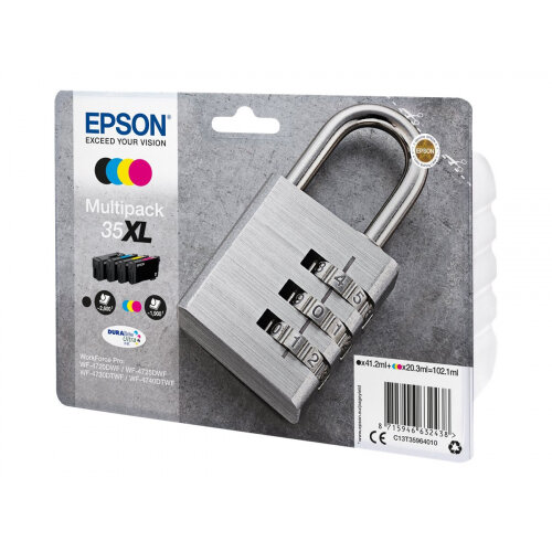 Epson 35XL Multipack - 4-pack - XL - black, yellow, cyan, magenta - original - blister with RF/acoustic alarm - ink cartridge - for WorkForce Pro WF-4720, WF-4720DWF, WF-4725DWF, WF-4730, WF-4740, WF-4740DTWF Epson 35XL Multipack - 4-pack - XL - black, yellow, cyan, magenta - original - blister with RF/acoustic alarm - ink cartridge - for WorkForce Pro WF-4720, WF-4720DWF, WF-4725DWF, WF-4730, WF-4740, WF-4740DTWF
