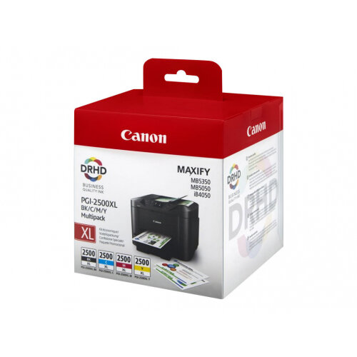 Canon PGI-2500XL C/M/Y/BK - 4-pack - black, yellow, cyan, magenta - original - ink tank - for MAXIFY iB4050, iB4150, MB5050, MB5150, MB5155, MB5350, MB5450, MB5455 Canon PGI-2500XL C/M/Y/BK - 4-pack - black, yellow, cyan, magenta - original - ink tank - for MAXIFY iB4050, iB4150, MB5050, MB5150, MB5155, MB5350, MB5450, MB5455