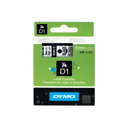 DYMO D1 - Self-adhesive - black on transparent - Roll (0.9 cm x 7 m) 1 roll(s) label tape - for LabelMANAGER 150, 350, 350D, 450, 450D, PC; LabelPOINT 250, 350 DYMO D1 - Self-adhesive - black on transparent - Roll (0.9 cm x 7 m) 1 roll(s) label tape - for LabelMANAGER 150, 350, 350D, 450, 450D, PC; LabelPOINT 250, 350