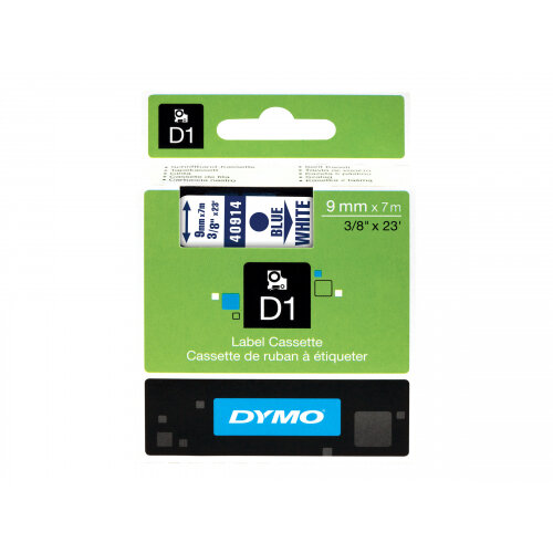 DYMO D1 - Self-adhesive - blue on white - Roll (0.9 cm x 7 m) 1 roll(s) label tape - for LabelMANAGER 120P, 210D, 220P, 350D, 450D; LabelPOINT 250, 350 DYMO D1 - Self-adhesive - blue on white - Roll (0.9 cm x 7 m) 1 roll(s) label tape - for LabelMANAGER 120P, 210D, 220P, 350D, 450D; LabelPOINT 250, 350