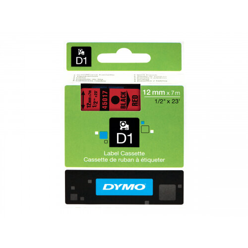 DYMO D1 - Removable adhesive - black on red - Roll (1.2 cm x 7 m) 1 roll(s) labels - for LabelMANAGER 120P, 210D, 220P, 350D, 450D; LabelPOINT 250, 350 DYMO D1 - Removable adhesive - black on red - Roll (1.2 cm x 7 m) 1 roll(s) labels - for LabelMANAGER 120P, 210D, 220P, 350D, 450D; LabelPOINT 250, 350