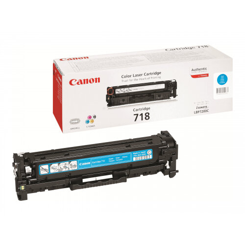 Canon 718 Cyan - Cyan - original - toner cartridge - for i-SENSYS LBP7210, LBP7680, MF728, MF729, MF8340, MF8360, MF8380, MF8540, MF8550, MF8580 Canon 718 Cyan - Cyan - original - toner cartridge - for i-SENSYS LBP7210, LBP7680, MF728, MF729, MF8340, MF8360, MF8380, MF8540, MF8550, MF8580