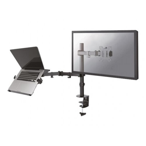 NewStar Full Motion Desk Mount - Adjustable Arm, LCD/Notebook, Black, Screen Size 10-32”, 8kg/5kg Max Weight, Cable System & 360 Degree Rotation