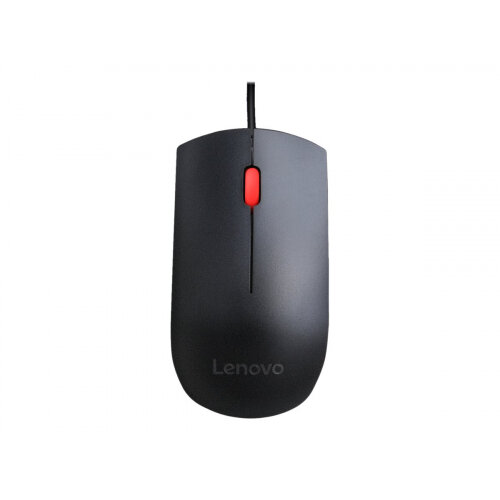 Lenovo Essential - Mouse - right and left-handed - optical - 3 buttons - wired - USB - black - for S510; ThinkCentre M600; M625; M700; M71X; M910; X1; ThinkStation P320; V330-15; V410