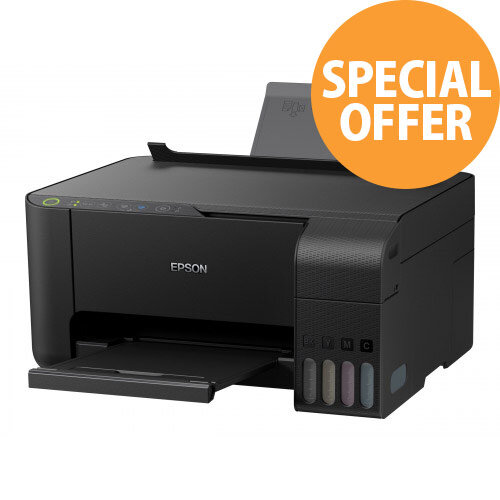 Epson EcoTank ET-2710 - Multifunction Printer - Colour - InkJet - A4/Legal (media) - Up to 33 ppm (printing) - 100 Sheets - USB, Wi-Fi - Colour: Black