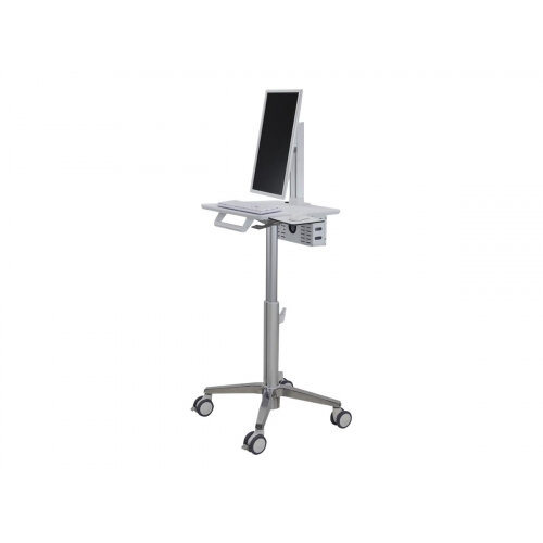 Ergotron StyleView Lean WOW SV10 - Cart for LCD display / keyboard / mouse - white, aluminium - screen size: up to 24"