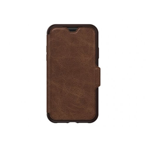 OtterBox Strada Series - Flip cover for mobile phone - leather, polycarbonate - espresso - for Apple iPhone XR OtterBox Strada Series - Flip cover for mobile phone - leather, polycarbonate - espresso - for Apple iPhone XR