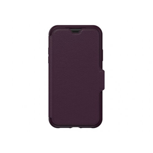 OtterBox Strada Series - Flip cover for mobile phone - leather, polycarbonate - royal blush - for Apple iPhone XR