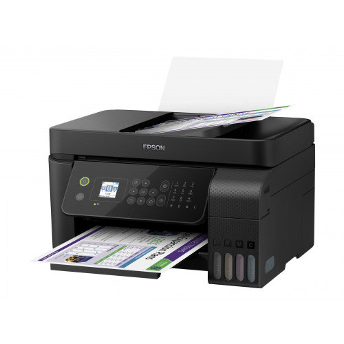 Epson EcoTank ET-4700 - Multifunction printer - colour - ink-jet - A4/Legal (media) - up to 33 ppm (printing) - 100 sheets - 33.6 Kbps - USB, LAN, Wi-Fi - black