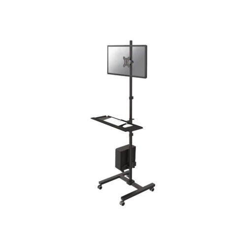 Neomounts by Newstar Mobile Work Station Floor Stand for monitor (10 Inches-32 Inches), keyboard, mouse & PC - Black