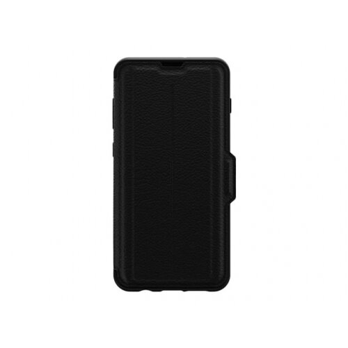 OtterBox Strada Series - Flip cover for mobile phone - leather, polycarbonate - shadow black - for Samsung Galaxy S10+