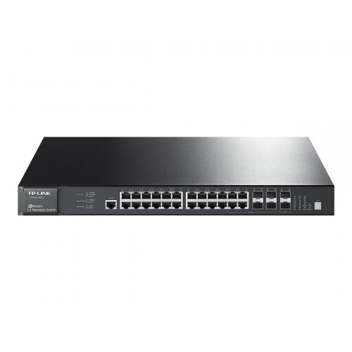 TP-Link JetStream T3700G-28TQ - Switch - L3 - Managed - 24 x 10/100/1000 + 4 x combo Gigabit SFP + 2 x 10 Gigabit SFP+ - desktop, rack-mountable TP-Link JetStream T3700G-28TQ - Switch - L3 - Managed - 24 x 10/100/1000 + 4 x combo Gigabit SFP + 2 x 10 Gigabit SFP+ - desktop, rack-mountable
