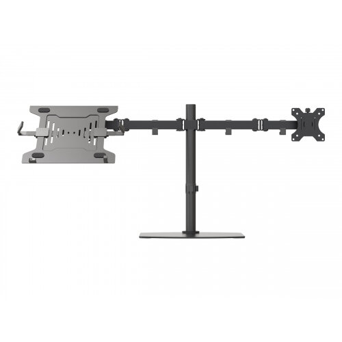 Vision VFM-DSDB+S - Mounting kit (desk stand, laptop shelf, monitor arm) for LCD display / notebook / tablet - steel - black - screen size: 13"-27"