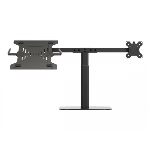 Vision VFM-DSDG+S - Mounting kit (desk stand, dual arm, 2 VESA adapters, notebook tray) for LCD display / notebook - aluminium, steel - black - screen size: up to 27" - desktop