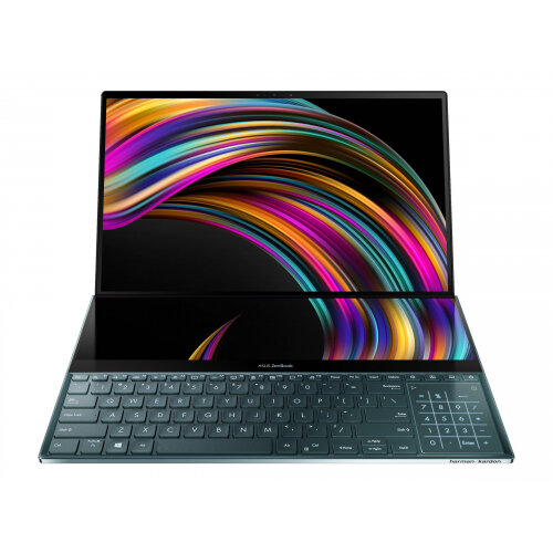 ASUS ZenBook Pro Duo UX581GV H2004T - Core i7 9750H / 2.6 GHz - Win 10 Home 64-bit - 16 GB RAM - 512 GB SSD NVMe - 15.6&uot; OLED touchscreen 3840 x 2160 (Ultra HD 4K) - GF RTX 2060 / UHD Graphics 630 - Bluetooth, Wi-Fi - celestial blue ASUS ZenBook Pro Duo UX581GV H2004T - Core i7 9750H / 2.6 GHz - Win 10 Home 64-bit - 16 GB RAM - 512 GB SSD NVMe - 15.6&uot; OLED touchscreen 3840 x 2160 (Ultra HD 4K) - GF RTX 2060 / UHD Graphics 630 - Bluetooth, Wi-Fi - celestial blue