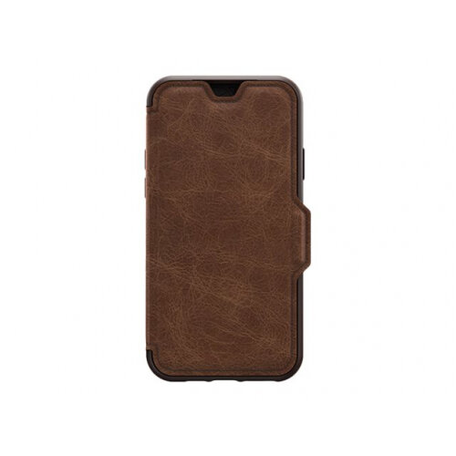 OtterBox Strada Series - Flip cover for mobile phone - leather, polycarbonate - espresso brown - for Apple iPhone 11 Pro Max