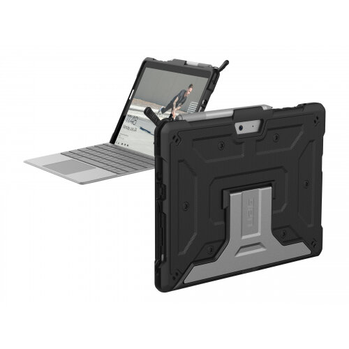 UAG Rugged Case for Microsoft Surface Go / Surface Go 2 - Metropolis Black - Back cover for tablet - rugged - aluminium - black - for Microsoft Surface Go, Go 2