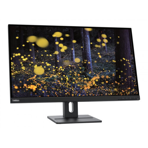 Lenovo ThinkVision E27q-20 - LED monitor - 27" (27" viewable) - 2560 x 1440 QHD @ 75 Hz - IPS - 350 cd/m² - 1000:1 - 4 ms - HDMI, DisplayPort - speakers - raven black