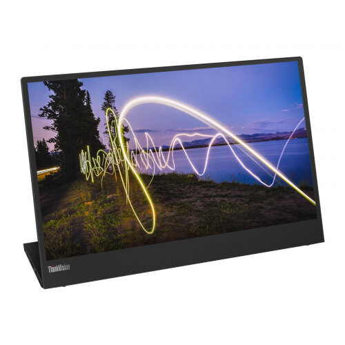 Lenovo ThinkVision M15 - LED monitor - 15.6" (15.6" viewable) - portable - 1920 x 1080 Full HD (1080p) @ 60 Hz - IPS - 250 cd/m² - 1000:1 - 6 ms - 2xUSB-C - raven black