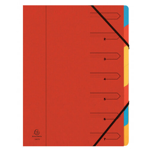 Exacompta Multipart File Manilla A4 7 Part 355gsm Red - 54075E