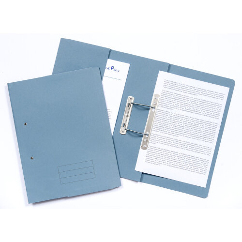 Exacompta Pocket Spring File Manilla Foolscap 285gsm Blue (Pack 25) - TPFM-BLUZ